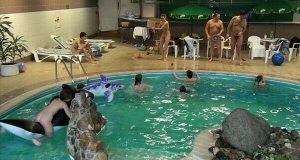 Indoor Dolphin Ride Full HD video Nudism naturism club