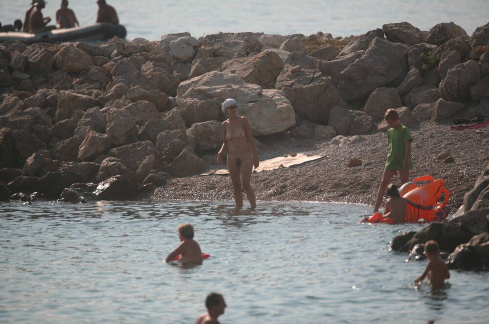 FKK cove pyramid in waters Nudism naturism club
