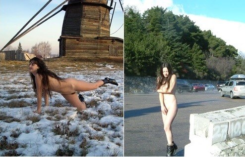 Beautiful Suntan Stretches-Winter Sport pics Nudism naturism club
