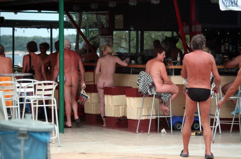 Outdoor diner view Nudism naturism club