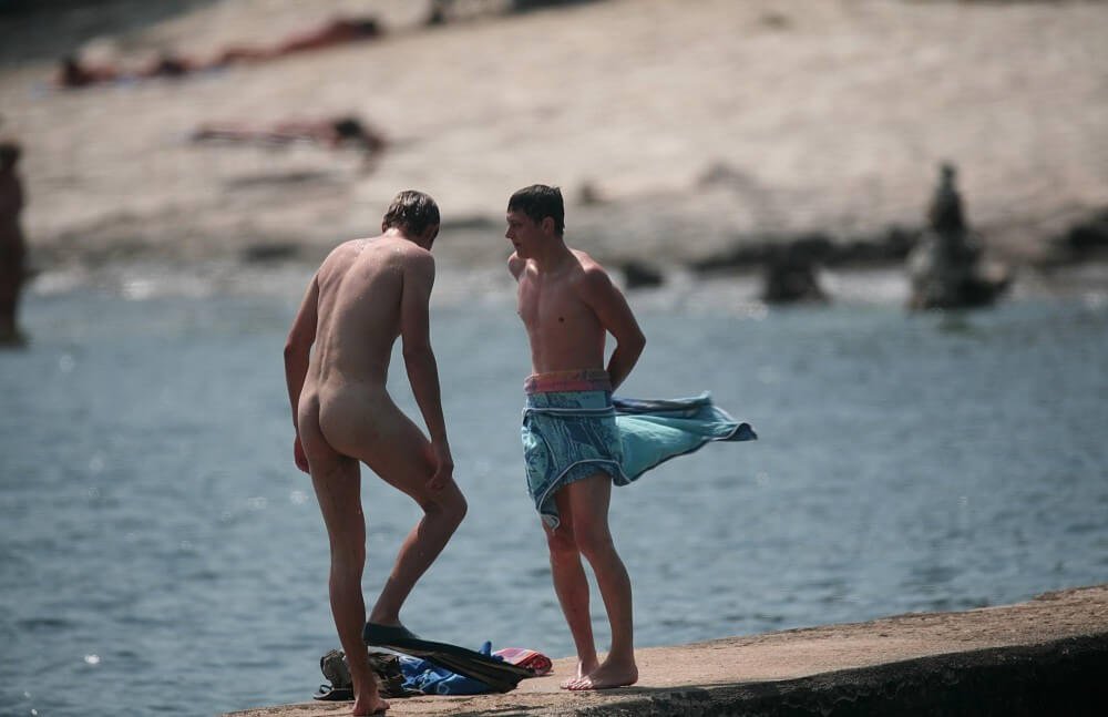 Nudists Boys - Water Prep On The Ledge Nudism naturism club