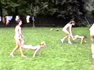 A nudist gathering at the stadium and sports Nudism naturism club