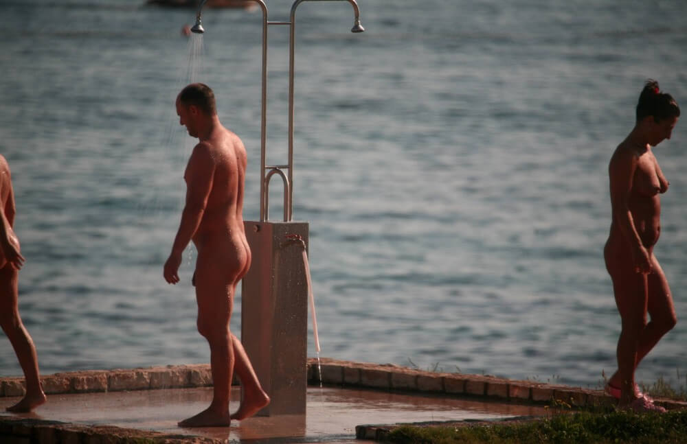 Naturist Shower at Dusk pics Nudism naturism club