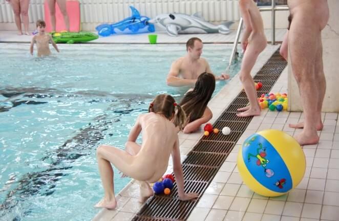 Nude family in the pool photos Nudism naturism club