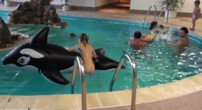 Indoor dolphin ride Full HD Nudism naturism club